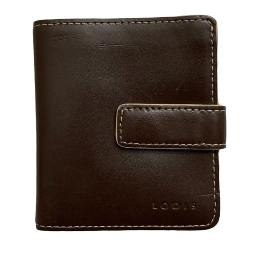 Lodis brown mini compact wallet